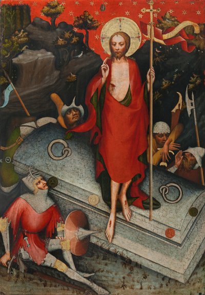 La Resurrección, SS Santiago el Menor, Bartolomé, Felipe, después de 1380 de Master of the Trebon Altarpiece